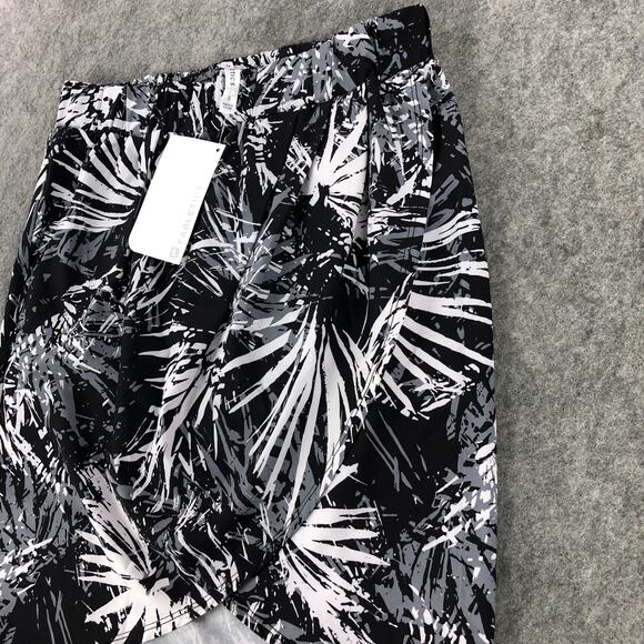 NEW Fabletics Womens Coverup Skirt Small 4/6 Black White Tropical Wrap-Front - Picture 6 of 10
